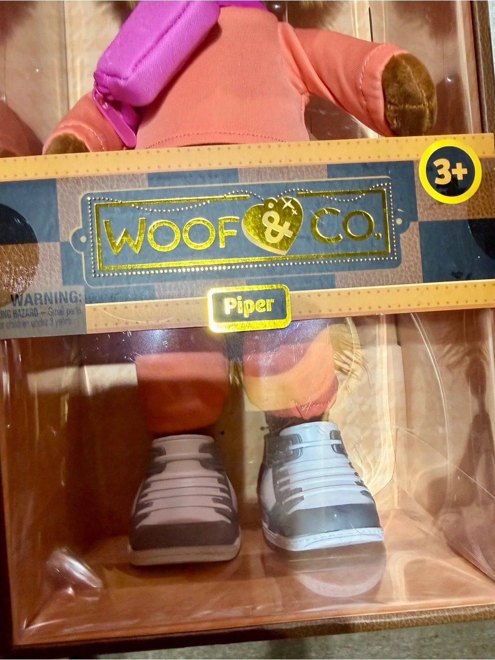 Piper Plush Dog Toy in Pink and Orange - Fashionable Pet Plush